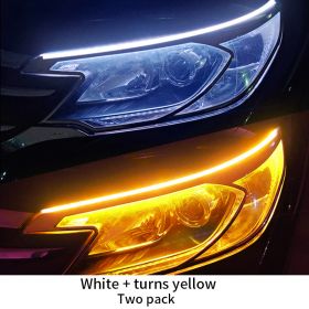 Headlamp Light Guide Strip Scan Two-Color LED Running Water Light Car Decorative Light Streamer Turn Signal Light