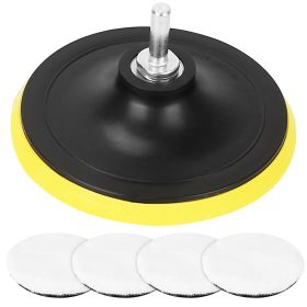 5Pcs 6in Buffing Polishing Pads Car Plush Buffing Waxing Wheels Mop Set with M14 Drill Screw for Car Polisher Drill Adapter