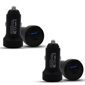 5 Core 2 Pieces Car USB Fast Charger Dual Car Phone Charger IPhone Samsung USB-C Adapter CDKC11 USBC 2Pcs