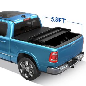 5.8FT Soft Tri-Fold Tonneau Cover Truck Bed For 2019-2022 Chevy Silverado Sierra 1500