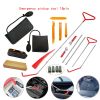 18pcs Car Tools Kit with 4 long reach grabbers, 2 air bag pumps, 4 trim removal tools, 4 fastener nuts, 2 wrenches, 1 injury free wedge, 1 tool case b