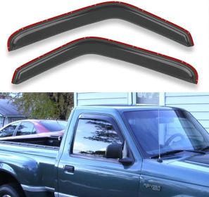 D&O MOTOR 2pcs in-Channel Front Doors Smoke Sun/Rain Guard Wind Deflector Window Visors for 93-11 Ranger 94-10 Mazda B2300/B2500/B3000/B4000 Regular &