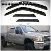 D&O MOTOR 4pcs Front+Rear Smoke Sun/Rain Guard Outside Mount Tape-On Window Visors for 07-14 Chevy/Avalanche Suburban Yukon XL Silverado Sierra 1500 2