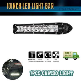 SUPER 10 Inch Slim Single Row Led Light Bar Spot Flood Combo For Atv Truck Boat+Switch