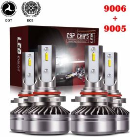 Extremely Bright 9005/HB3 High Beam & 9006/HB4 Low Beam Combo LED Headlight Bulbs Conversion Kit, DOT Approved D6 Series CSP Chips Fog Light,12000LM 6