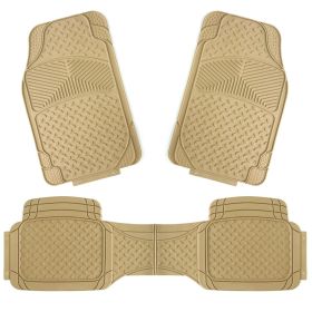 Rubber Car Floor Mats New Heavy Duty 3pcs All Weather Universal Fit Front & Rear