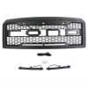 Black Front Grille Bumper Grill Fit For FORD E150 E250 E350 2008-2013  E150 With LED bar with led Lights