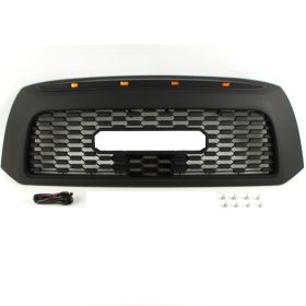 Black Front Grille Bumper Grill Fit For  TOYOTA TUNDRA 2010-2013 With LED Lights