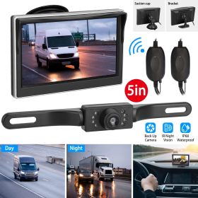 5in Screen Backup Camera Monitor Kit IP68 Waterproof Car Rear View Monitor