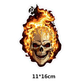 Reflective Flame Skull Death Punisher Decorative Car Sticker