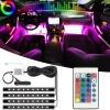 4PCS 36LEDs 12V Car Atmosphere Light Strip IP65 Colorful RGB LED Neon Lights IR Remote