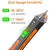 Non-Contact AC LED Electric Voltage Test Pen Circuit Detector Tester Dual Range 12V/48V-1000V Breakpoint Finder