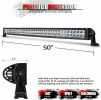 1997-2006 Jeep Wrangler TJ 50Inch Led Light Bar Offroad Light w/Upper Roof Windshield Lower Corner Mounting Brackets + 2PC 4" Led Pods Cube Fog Lights