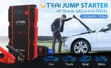 UTRAI Car Battery Starter, 1000A Peak 13000mAh 12V Car Auto Jump Starter, Portable Battery Booster with Lithium Jump Box and LED Light (Up to 6L Gas o