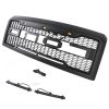 Black Front Grille Bumper Grill Fit For FORD E150 E250 E350 2008-2013  E150 With LED bar with led Lights