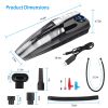 4 in 1 Car Handheld Vacuum Cleaner Cordless DC 12V Car Auto Home Duster Tire Inflator Pump Pressure Gauge Wet Dry Powerful Suction with Accessory Kit