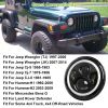 2 x 7" 6000LM Round LED Headlight Halo Angel Eyes for Jeep Wrangler TJ JK CJ w/H4 to H13 Adapter Plug and Play