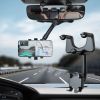 Universal 360Â¬âˆž Rotatable Retractable Rearview Mirror Car Phone Holder Bracket US