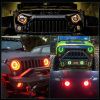 7'' inch Round LED Headlights w/RGB Halo Ring Hi/Lo Beam for 1997~2018 Jeep Wrangler JK TJ LJ CJ Sahara Rubicon Willys Hummer H1 H2