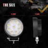 4pack 4inch 27W Flood Round Pods LED Work Light Driving Fog Light Offroad Light for Tractor off-Road SUV Boat 4X4 Jeep Jk 4WD Truck 12V-24V