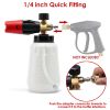 1/4in Snow Foam Washer Car Wash Soap Lance Cannon Spray Pressure Jet Bottle 1L