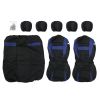 8pcs Car Seat Covers Set Black & Blue Universal Airbag Compatible Storage Bag