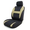 8pcs Car Seat Covers Set Black & Tan Universal Airbag Compatible Storage Bag