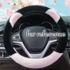 Pink Black Cat Ear Steering Wheel Cover Warm Winter Plush Car Wheel Protector Universal Car Accessories for Women