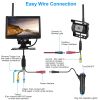 Wireless Backup Camera System Vehicle Rear View Monitor Kit IP67 Waterproof Car Parking Reverse System with 7In Screen Night Vision 2.4G Stable Signal