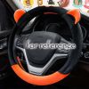 Orange Cat Ear Winter Plush Steering Wheel Cover Warm Car Wheel Protector Universal Car Accessories for Women