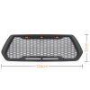 Grille For 2016-2018 Toyota Tacoma ABS Mesh With 3 Amber LED Light Matte Black