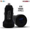 5 Core 2 Pieces Car USB Fast Charger Dual Car Phone Charger IPhone Samsung USB-C Adapter CDKC11 USBC 2Pcs