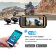 SE50 3 Inch Motorcycle Driving Recorder 1080P Waterproof HD Dual-Lens DVR WiFi GPS Sony Night Vision Camera Bicycle Recorder built in 32GB