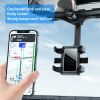 Universal 360Â¬âˆž Rotatable Retractable Rearview Mirror Car Phone Holder Bracket US