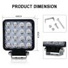 LED Light Bar 2PCS 4inch 48W Square LED Pod Light Spot Light Off Road Light LED Fog Light Truck Light Driving Light Boat Light Pickup SUV ATV UTV Wate