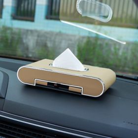 Mobile Phone Holder Tissue Box Car With High-end Pumping Paper Box (Option: Beige standard version)