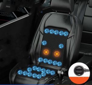 Ventilated Seat Cushion Monolithic Refrigeration In Summer With Fan Breathable Vehicle Seat Cushion (Option: Black-24fan with massage-Car12V Pilot and copilot)