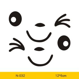 Reflective Cartoon Car Stickers Personality Selling Cute Eyes Rearview Mirror Electric Car Stickers Pair (Option: N032black-2PCS)