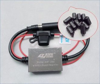 The Fourth Generation 12V Car Radio FM Antenna Signal Amplifier (Option: D)