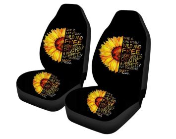 Car Sun Flower Printed Seat Cover Yin Yang Sunflower (Option: A two-seater)