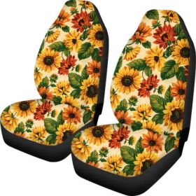 Car Sun Flower Printed Seat Cover Yin Yang Sunflower (Option: B two-seater)