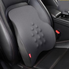 Car Electric Headrest Car Seat Electric Lumbar Cushion Memory Foam Lumbar Support Massage Headrest Lumbar Cushion Set (Option: Gray-Electric lumbar support)