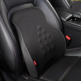 Car Electric Headrest Car Seat Electric Lumbar Cushion Memory Foam Lumbar Support Massage Headrest Lumbar Cushion Set (Option: Black-Electric lumbar support)