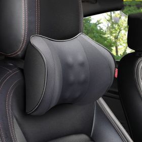 Car Electric Headrest Car Seat Electric Lumbar Cushion Memory Foam Lumbar Support Massage Headrest Lumbar Cushion Set (Option: Gray-Electric headrest)