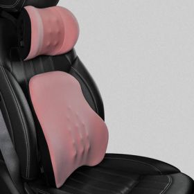 Car Electric Headrest Car Seat Electric Lumbar Cushion Memory Foam Lumbar Support Massage Headrest Lumbar Cushion Set (Option: Pink-Electric suit)