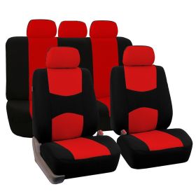 General-Purpose Car Seat Cover Fabric Seat Cover For All Seasons (Option: Red-30072 full set)