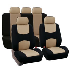 General-Purpose Car Seat Cover Fabric Seat Cover For All Seasons (Option: Beige-30072 full set)