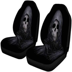 Car Seat Cover All-Inclusive Classic Skull Printing Universal Cross-Border Amazon Ebaywish Aliexpress Hot Style (Option: 2 color-single)