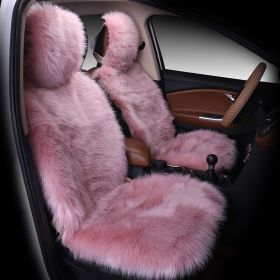 All-inclusive Car Seat Cover Plush Cushion Three-piece Cushion Universal Cushion Winter (Option: Dark pink-Main driver)