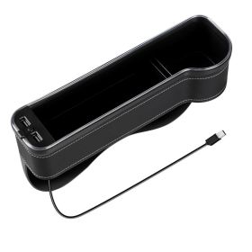 With Charging Car Seat Slot Storage Box (Option: Black-Copilot-USB)